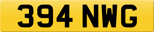 394 NWG private number plate
